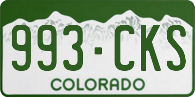 CO license plate 993CKS