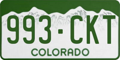 CO license plate 993CKT