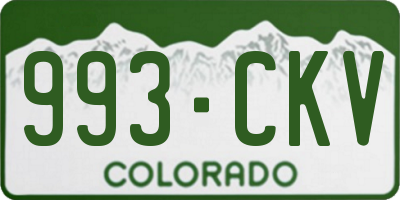 CO license plate 993CKV