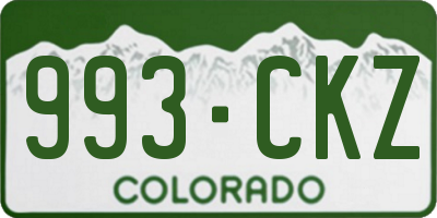 CO license plate 993CKZ