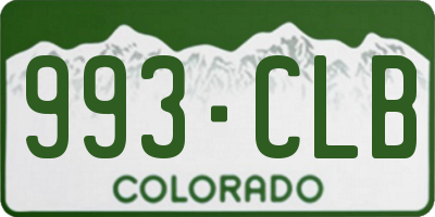 CO license plate 993CLB