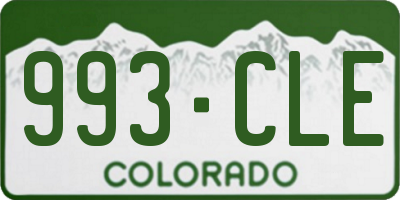 CO license plate 993CLE