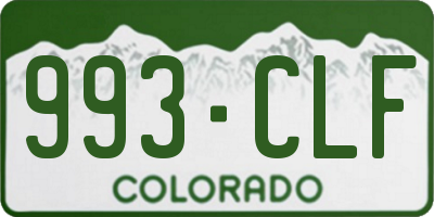 CO license plate 993CLF
