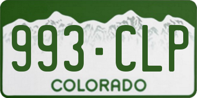 CO license plate 993CLP