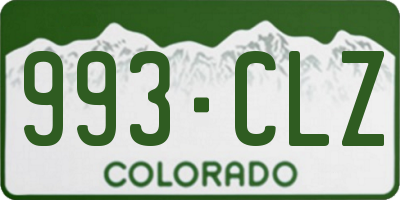 CO license plate 993CLZ