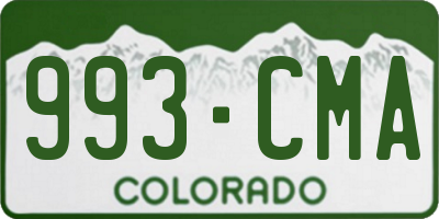 CO license plate 993CMA