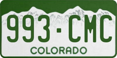 CO license plate 993CMC