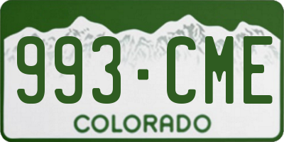 CO license plate 993CME