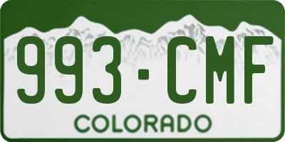 CO license plate 993CMF