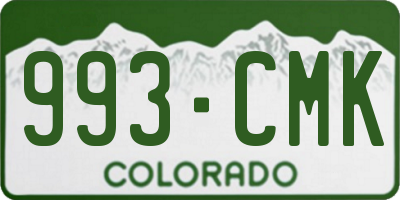 CO license plate 993CMK