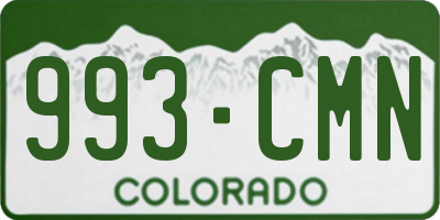 CO license plate 993CMN