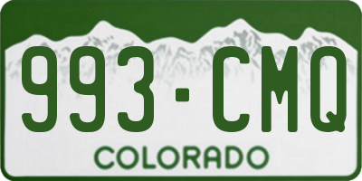 CO license plate 993CMQ