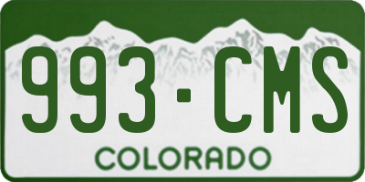 CO license plate 993CMS