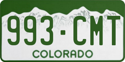 CO license plate 993CMT