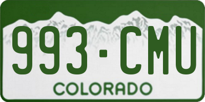 CO license plate 993CMU