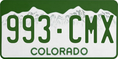 CO license plate 993CMX