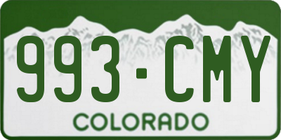 CO license plate 993CMY