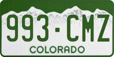 CO license plate 993CMZ