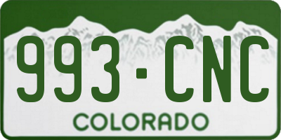 CO license plate 993CNC