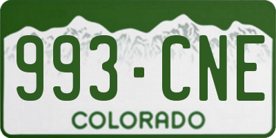 CO license plate 993CNE