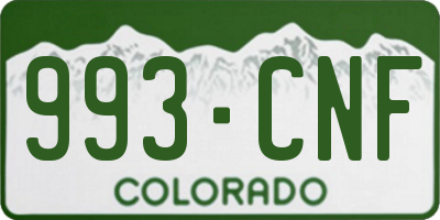 CO license plate 993CNF