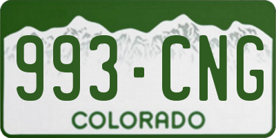 CO license plate 993CNG