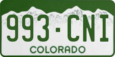 CO license plate 993CNI