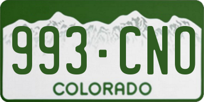 CO license plate 993CNO