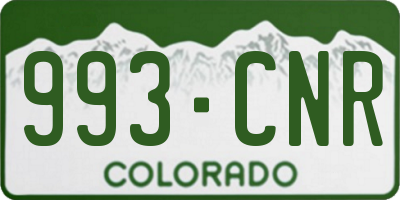 CO license plate 993CNR