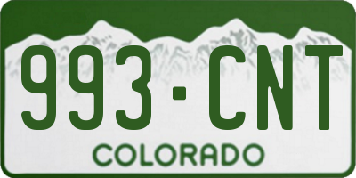CO license plate 993CNT
