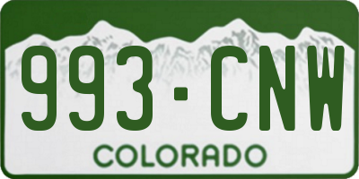 CO license plate 993CNW