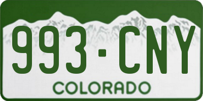 CO license plate 993CNY