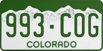 CO license plate 993COG