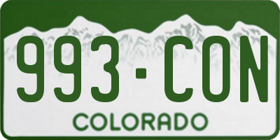 CO license plate 993CON