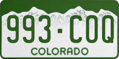 CO license plate 993COQ