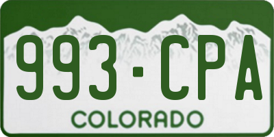 CO license plate 993CPA