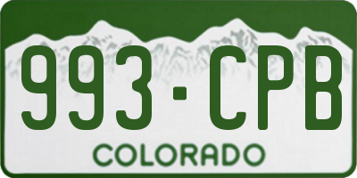 CO license plate 993CPB