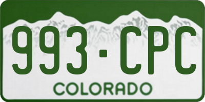CO license plate 993CPC