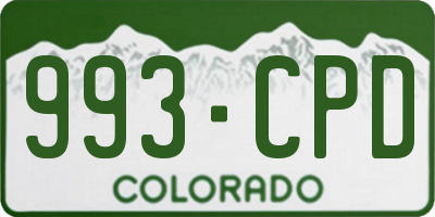 CO license plate 993CPD