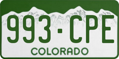 CO license plate 993CPE