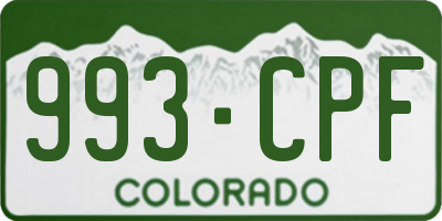 CO license plate 993CPF