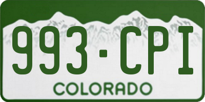 CO license plate 993CPI