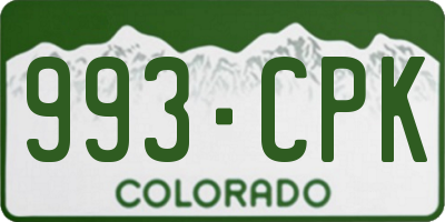 CO license plate 993CPK