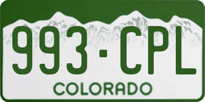 CO license plate 993CPL