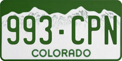 CO license plate 993CPN