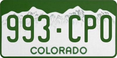 CO license plate 993CPO