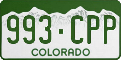 CO license plate 993CPP