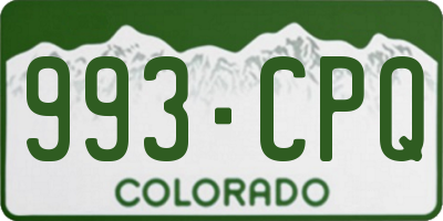 CO license plate 993CPQ