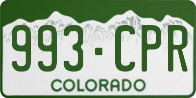 CO license plate 993CPR