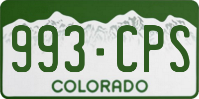 CO license plate 993CPS